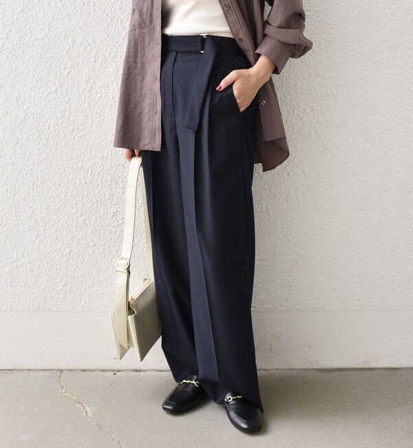 SHIPS Colors 「SHIPS Colors:〈手洗い可能〉TR ベルテッド タック パンツ」|その他|