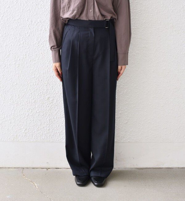 SHIPS Colors 「SHIPS Colors:〈手洗い可能〉TR ベルテッド タック パンツ」|その他|