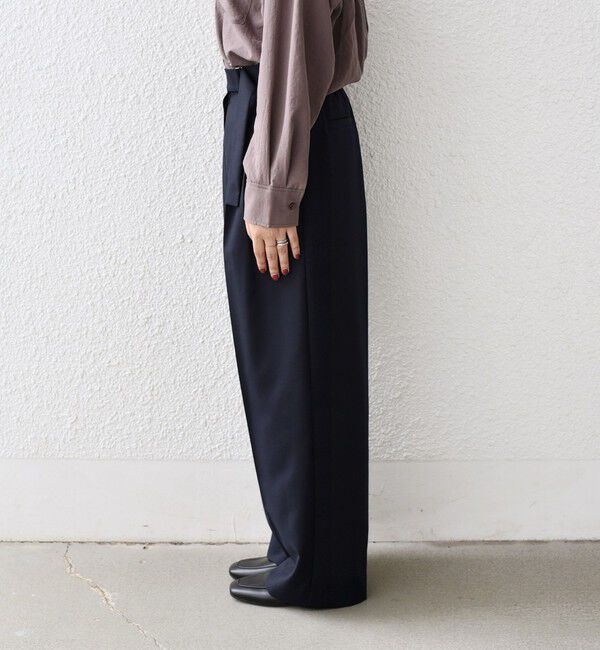 SHIPS Colors 「SHIPS Colors:〈手洗い可能〉TR ベルテッド タック パンツ」|その他|