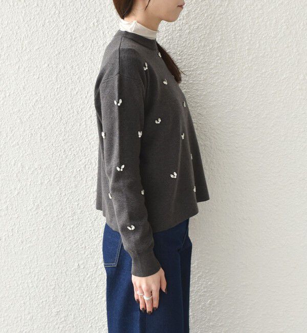 SHIPS Colors 「SHIPS Colors:〈手洗い可能〉ビジュー クルーネック プルオーバー◇」|ニット・セーター|