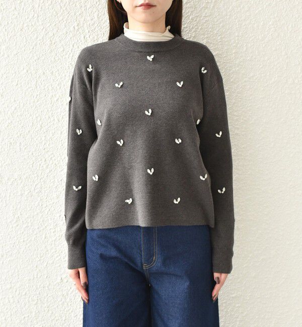 SHIPS Colors 「SHIPS Colors:〈手洗い可能〉ビジュー クルーネック プルオーバー◇」|ニット・セーター|