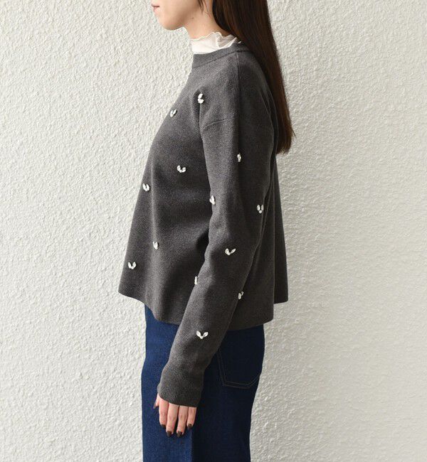 SHIPS Colors 「SHIPS Colors:〈手洗い可能〉ビジュー クルーネック プルオーバー◇」|ニット・セーター|