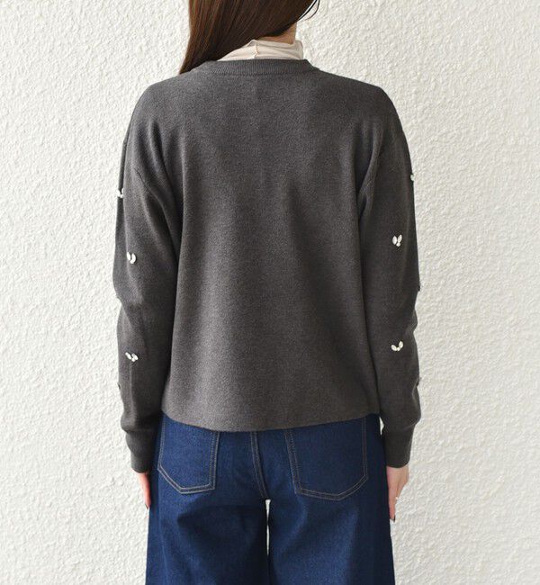 SHIPS Colors 「SHIPS Colors:〈手洗い可能〉ビジュー クルーネック プルオーバー◇」|ニット・セーター|