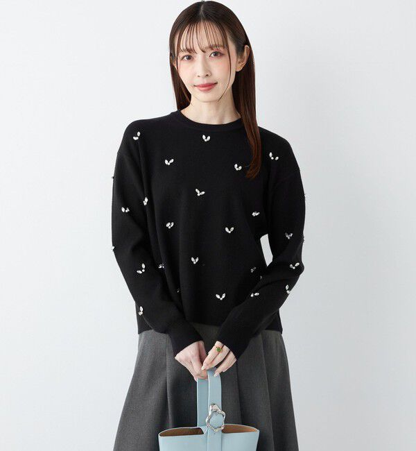 SHIPS Colors 「SHIPS Colors:〈手洗い可能〉ビジュー クルーネック プルオーバー◇」|ニット・セーター|