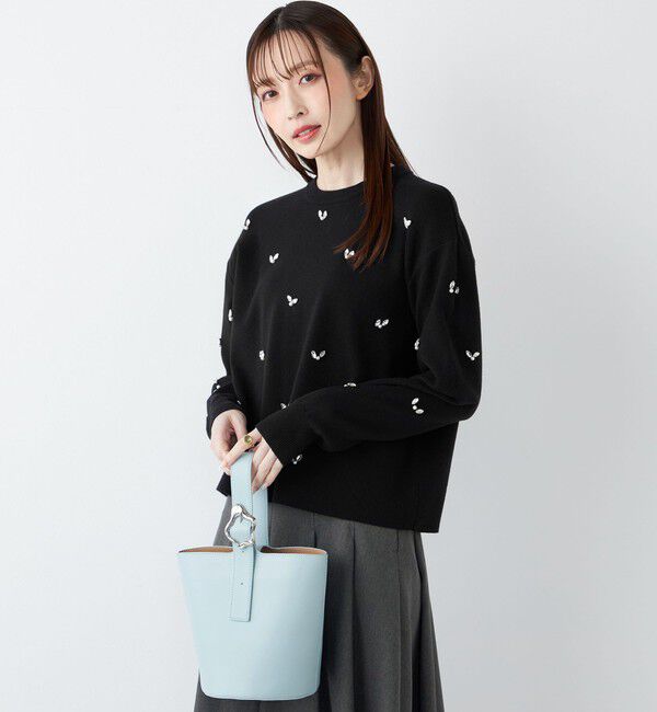 SHIPS Colors 「SHIPS Colors:〈手洗い可能〉ビジュー クルーネック プルオーバー◇」|ニット・セーター|