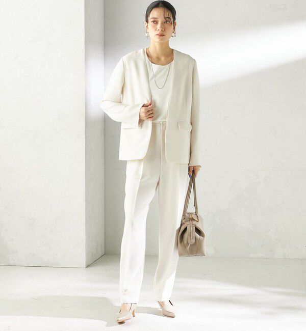 SHIPS for women「〈接触冷感 / UVカット〉Refinel カラーレス ジャケット（セレモニー対応可）」|ノーカラージャケット|