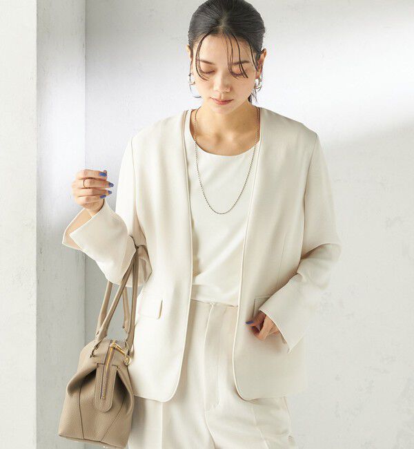 SHIPS for women「〈接触冷感 / UVカット〉Refinel カラーレス ジャケット（セレモニー対応可）」|ノーカラージャケット|