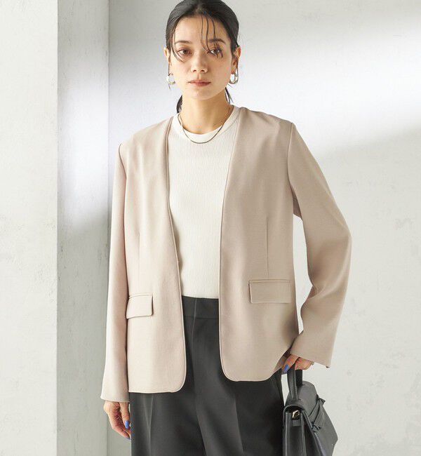 SHIPS for women「〈接触冷感 / UVカット〉Refinel カラーレス ジャケット（セレモニー対応可）」|ノーカラージャケット|