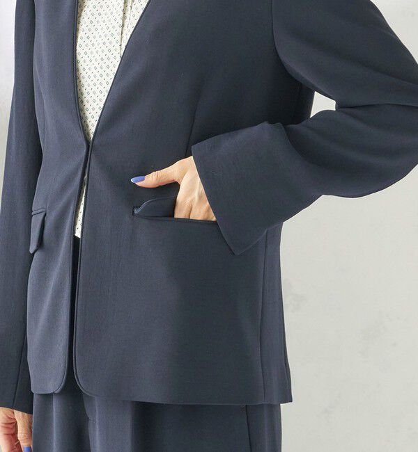 SHIPS for women「〈接触冷感 / UVカット〉Refinel カラーレス ジャケット（セレモニー対応可）」|ノーカラージャケット|