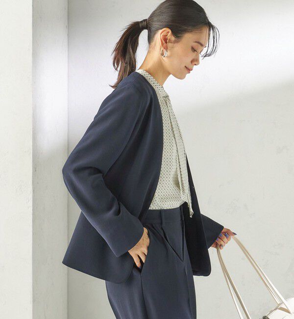SHIPS for women「〈接触冷感 / UVカット〉Refinel カラーレス ジャケット（セレモニー対応可）」|ノーカラージャケット|