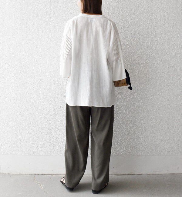 SHIPS any「《予約》SHIPS any:〈洗濯機可能〉リネンミックス 2タック テーパード パンツ」|その他|