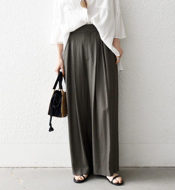 SHIPS any「《予約》SHIPS any:〈洗濯機可能〉リネンミックス 2タック テーパード パンツ」|その他|