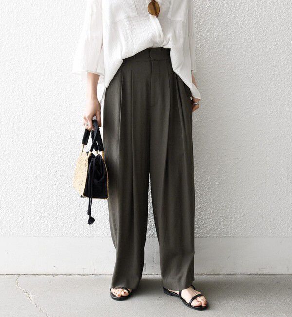 SHIPS any「《予約》SHIPS any:〈洗濯機可能〉リネンミックス 2タック テーパード パンツ」|その他|