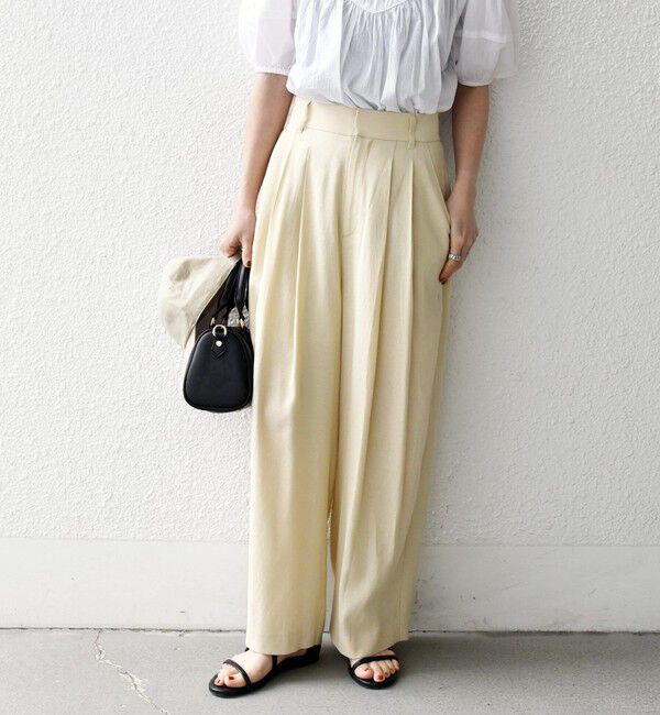 SHIPS any「《予約》SHIPS any:〈洗濯機可能〉リネンミックス 2タック テーパード パンツ」|その他|