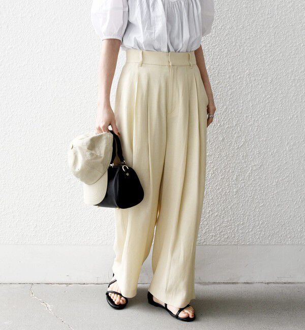 SHIPS any「《予約》SHIPS any:〈洗濯機可能〉リネンミックス 2タック テーパード パンツ」|その他|