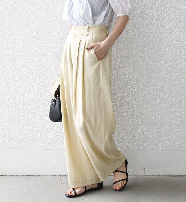 SHIPS any「《予約》SHIPS any:〈洗濯機可能〉リネンミックス 2タック テーパード パンツ」|その他|