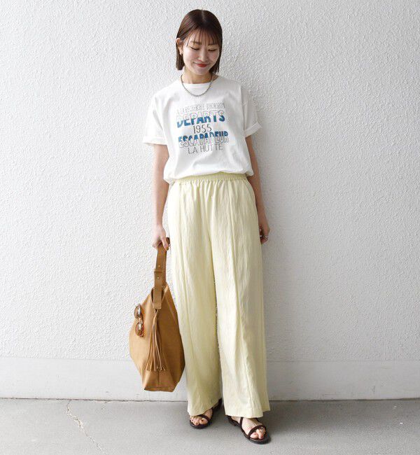 SHIPS any「《予約》【SHIPS any別注】La Hutte:〈洗濯機可能〉デザイン ロゴ プリント TEE 26SS」|Tシャツ・カットソー|