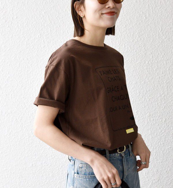 SHIPS any「《予約》【SHIPS any別注】La Hutte:〈洗濯機可能〉デザイン ロゴ プリント TEE 26SS」|Tシャツ・カットソー|