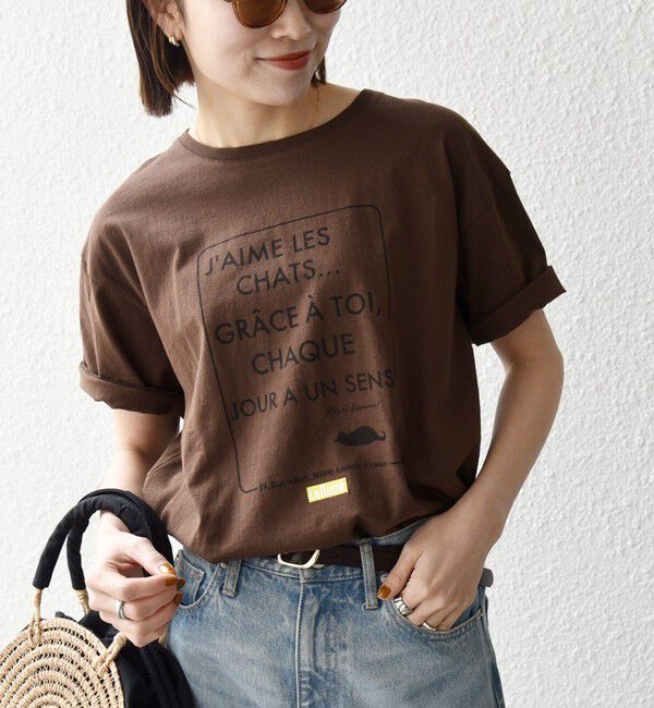 SHIPS any「《予約》【SHIPS any別注】La Hutte:〈洗濯機可能〉デザイン ロゴ プリント TEE 26SS」|Tシャツ・カットソー|