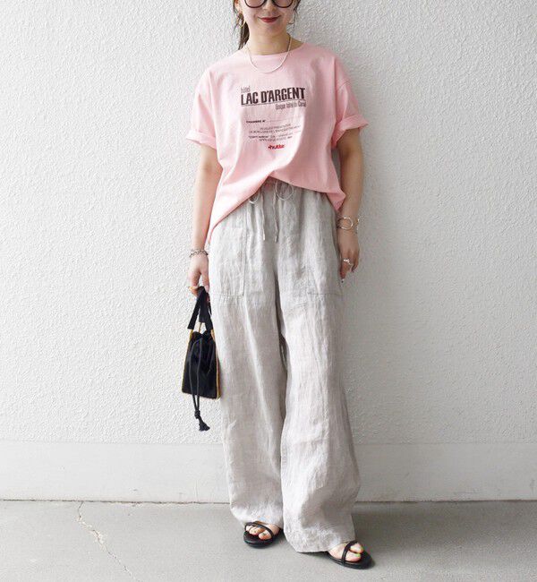 SHIPS any「《予約》【SHIPS any別注】La Hutte:〈洗濯機可能〉デザイン ロゴ プリント TEE 26SS」|Tシャツ・カットソー|