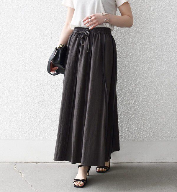 SHIPS any「《予約》SHIPS any:〈洗濯機可能〉ツイル アウト シーム イージー ギャザー スカート」|スカート|