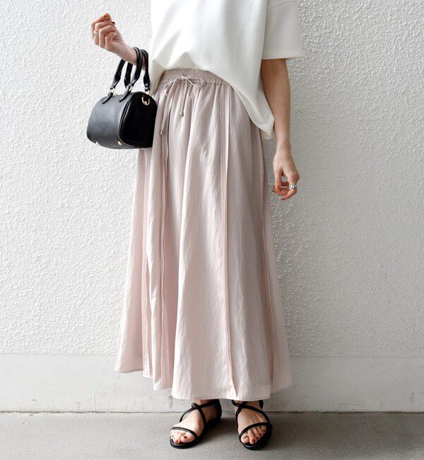 SHIPS any「《予約》SHIPS any:〈洗濯機可能〉ツイル アウト シーム イージー ギャザー スカート」|スカート|