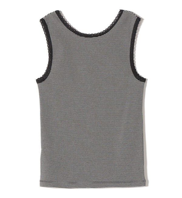SHIPS for women「〈手洗い可能〉ボーダー レース トリミング 2WAY タンクトップ」|タンクトップ|