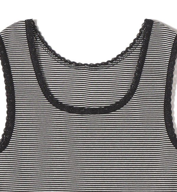 SHIPS for women「〈手洗い可能〉ボーダー レース トリミング 2WAY タンクトップ」|タンクトップ|