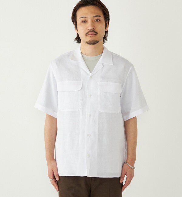 SHIPS Colors 「SHIPS Colors:ラミー 100% オープンカラー ショートスリーブ シャツ」|シャツ・ブラウス|
