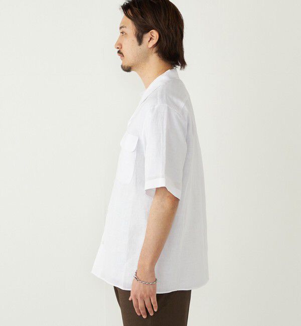 SHIPS Colors 「SHIPS Colors:ラミー 100% オープンカラー ショートスリーブ シャツ」|シャツ・ブラウス|