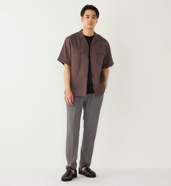 SHIPS Colors 「SHIPS Colors:ラミー 100% オープンカラー ショートスリーブ シャツ」|シャツ・ブラウス|