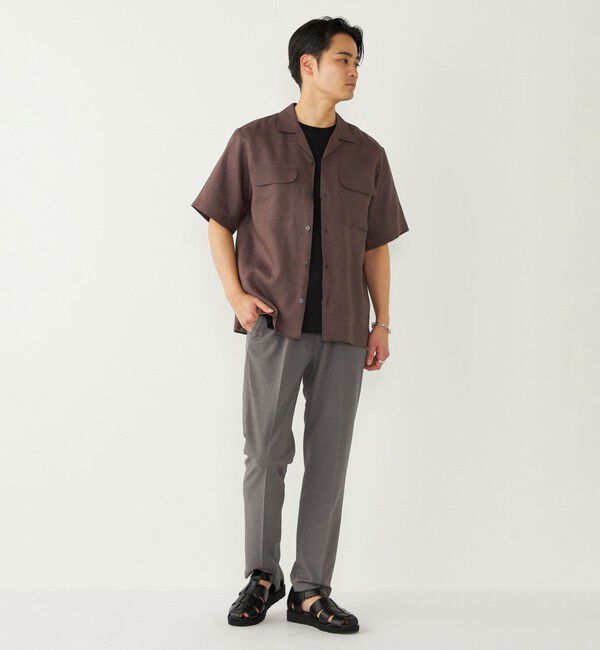 SHIPS Colors 「SHIPS Colors:ラミー 100% オープンカラー ショートスリーブ シャツ」|シャツ・ブラウス|