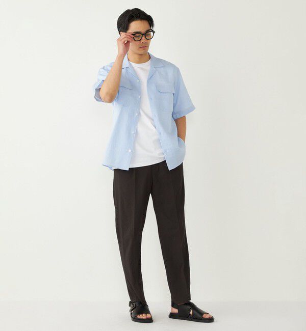 SHIPS Colors 「SHIPS Colors:ラミー 100% オープンカラー ショートスリーブ シャツ」|シャツ・ブラウス|