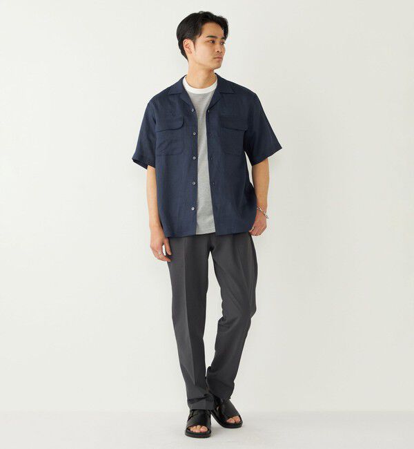 SHIPS Colors 「SHIPS Colors:ラミー 100% オープンカラー ショートスリーブ シャツ」|シャツ・ブラウス|