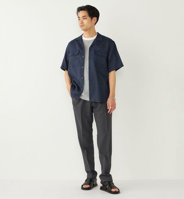 SHIPS Colors 「SHIPS Colors:ラミー 100% オープンカラー ショートスリーブ シャツ」|シャツ・ブラウス|