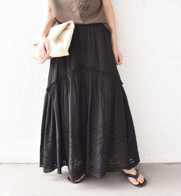 SHIPS Colors 「SHIPS Colors:〈手洗い可能〉スカラップ レース スカート」|フレア|