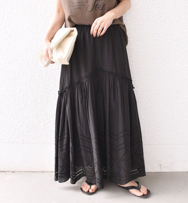 SHIPS Colors 「SHIPS Colors:〈手洗い可能〉スカラップ レース スカート」|フレア|