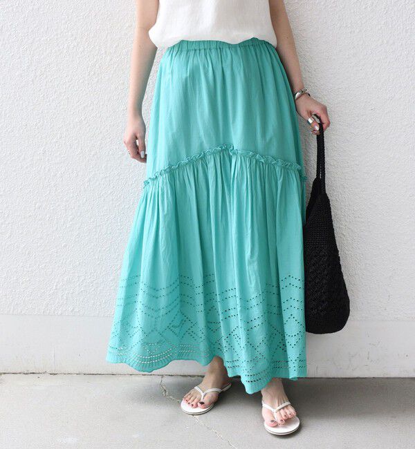 SHIPS Colors 「SHIPS Colors:〈手洗い可能〉スカラップ レース スカート」|フレア|