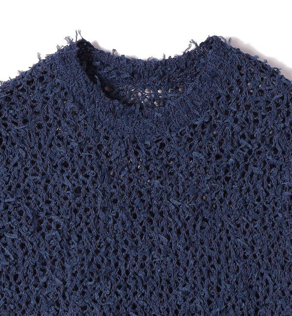 SHIPS Colors 「SHIPS Colors:〈手洗い可能〉チュールヤーン ミックス ショートスリーブ ニット」|ニット・セーター|