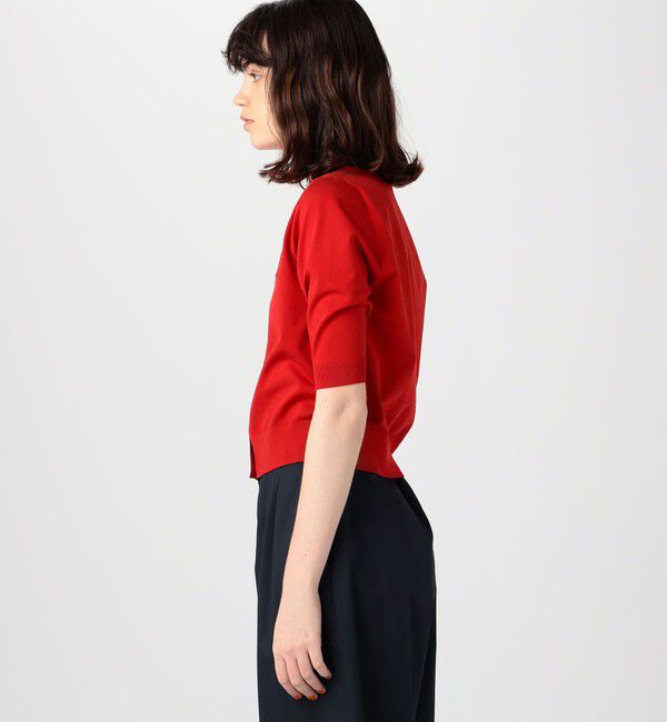 CABaN「ファインポリエステル ハーフスリーブポケットカーディガン」|カーディガン|