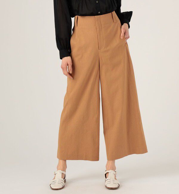 MACPHEE「レーヨンリネンコットン フレアクロップドパンツ」|その他|