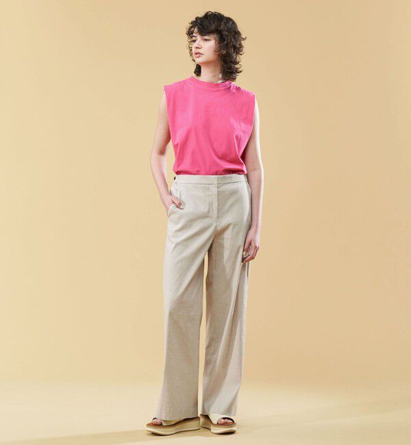 DES PRES「リネンナイロンストレッチ セミワイドパンツ」|その他|
