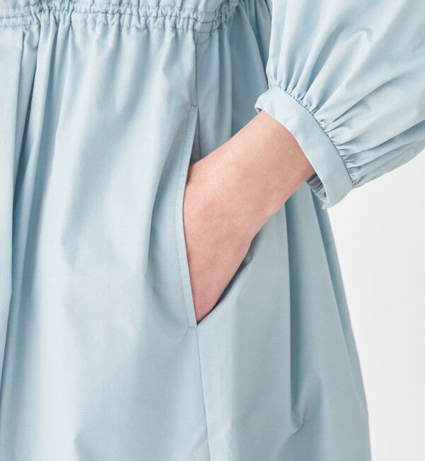 Ballsey「ライトタフタ ジップアップロングコート」|ノーカラーコート|