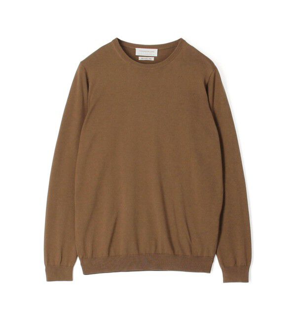 TOMORROWLAND MENS「シルクコットン クルーネックプルオーバー」|ニット・セーター|45 キャメル