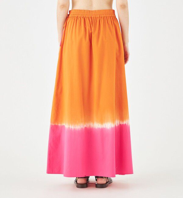 MACPHEE「ディップダイ ギャザーマキシスカート」|フレア|