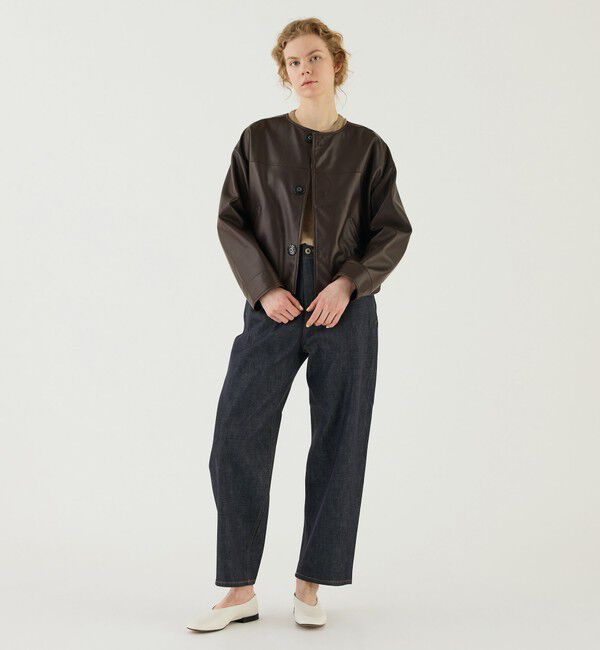 GALERIE VIE「ラムレザー カラーレスライダージャケット」|ライダースジャケット|