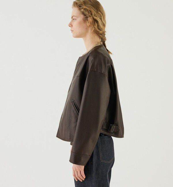 GALERIE VIE「ラムレザー カラーレスライダージャケット」|ライダースジャケット|