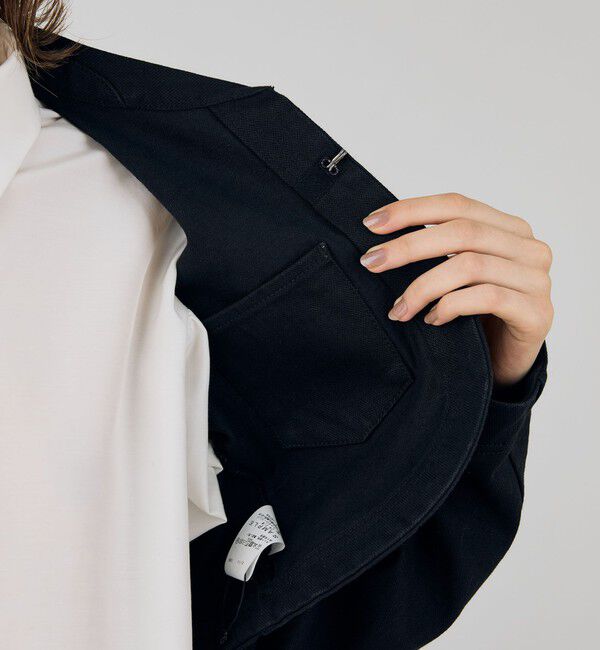DES PRES「ブラックデニム クロップドブルゾン」|デニムジャケット|