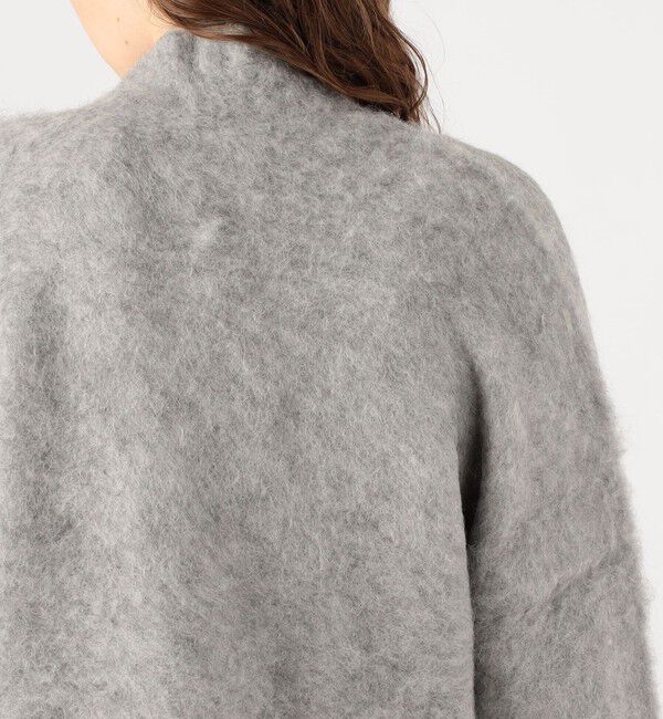 DES PRES「スーリーアルパカ カラーレスニットジャケット」|ノーカラージャケット|