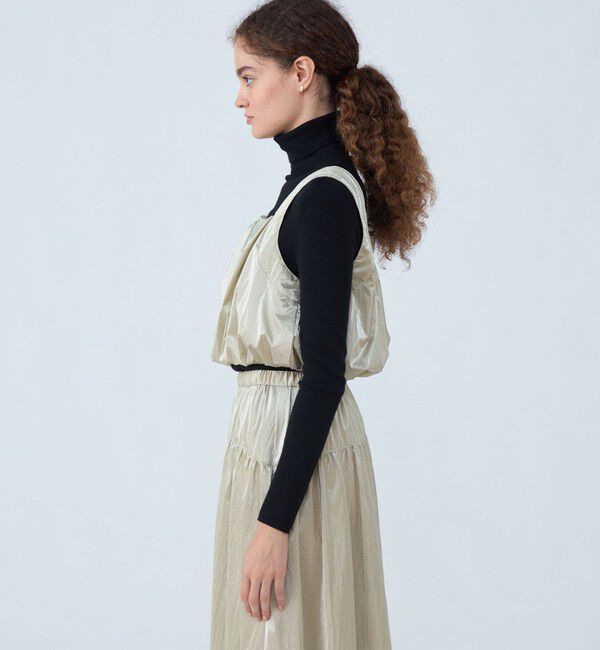 Ballsey「シャイニーコーティング ギャザータンクトップブラウス」|その他|